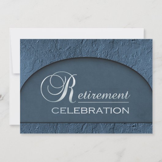 Invitation Retraite bleue en pierre ciselée de cadre (Devant)