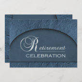Invitation Retraite bleue en pierre ciselée de cadre (Devant / Derrière)