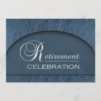 Invitation Retraite bleue en pierre ciselée de cadre