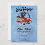 Invitation Retraite Bon Voyage Voyage Globe Plane (Devant)