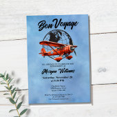 Invitation Retraite Bon Voyage Voyage Globe Plane