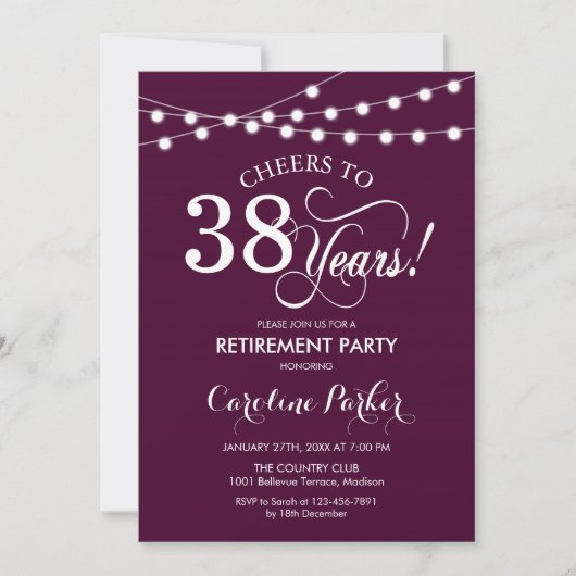 Invitation Retraite - Burgundy White (Devant)