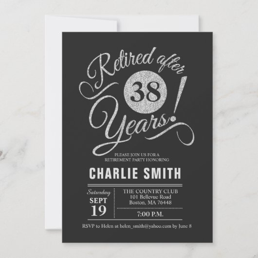 Invitation Retraite - Chalkboard Black Silver (Devant)