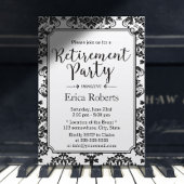 Invitation Retraite Classé noir & blanc Damas