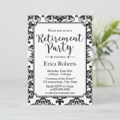 Invitation Retraite Classé noir & blanc Damas (Debout devant)