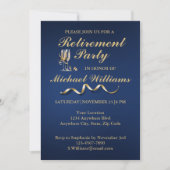 Invitation Retraite Classique Classique Champagne Verre Bleu (Devant)