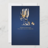 Invitation Retraite Classique Classique Champagne Verre Bleu (Dos)
