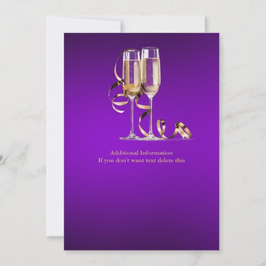 Invitation Retraite Classique Classique Champagne Verre Viole (Dos)