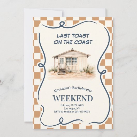 Invitation Retraite côtière rustique Bachelorette (Devant)