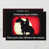 Invitation Retraite Cowboy, Cheval et Coucher de soleil (Devant / Derrière)
