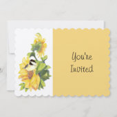 Invitation Retraite d'anniversaire Chickadee Tournesol art (Devant)