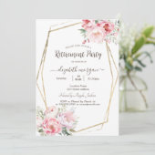 Invitation Retraite de cadre Or Rose Blush (Debout devant)