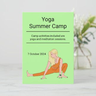 Invitation Retraite de camp de classe personnalisée de yoga s