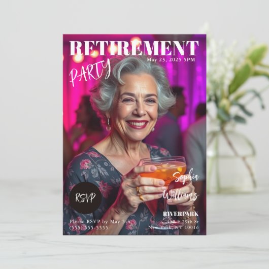 Invitation Retraite de couverture de magazine (Debout devant)