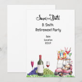 Invitation Retraite de golf pour femme golfeuse (Devant / Derrière)