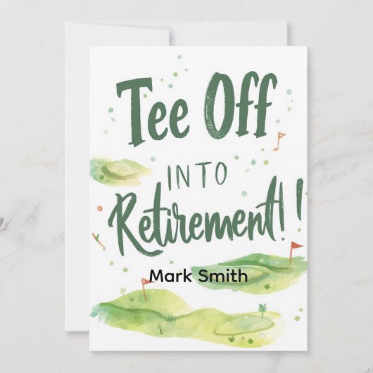 Invitation RETRAITE DE GOLF Retire, Relax & ParTee pour golfe (Devant)