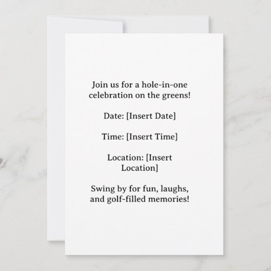 Invitation RETRAITE DE GOLF Retire, Relax & ParTee pour golfe (Dos)