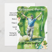Invitation RETRAITE DE GOLF Retire, Relax & ParTee pour golfe (Devant / Derrière)