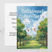 Invitation RETRAITE DE GOLF Retire, Relax & ParTee pour golfe (Devant / Derrière)