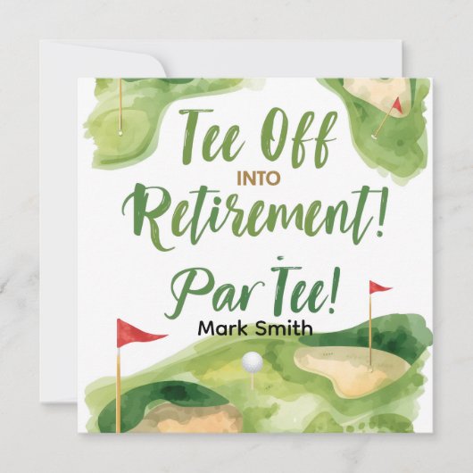 Invitation RETRAITE DE GOLF Tee off ParTee pour golfeur (Devant)