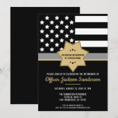 Invitation Retraite de l'agent correctionnel Ligne mince Silv (Devant / Derrière)