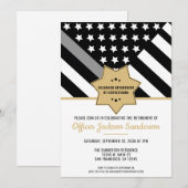 Invitation Retraite de l'agent correctionnel Ligne mince Silv (Devant / Derrière)