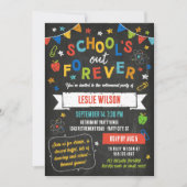 Invitation Retraite de l'enseignant d'école de tableau craie  (Devant)