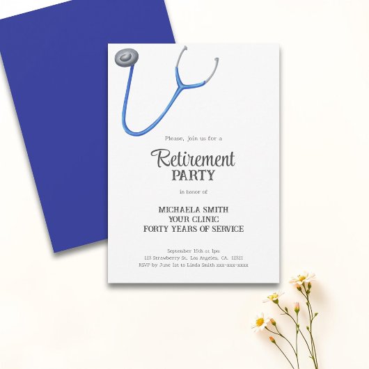 Invitation Retraite de l'infirmière et du médecin au stéthosc