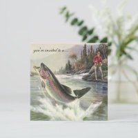 Retraite de pêche de la truite arc-en-ciel vintage