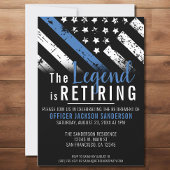 Invitation Retraite de police Ligne Bleue Mince Exécution de