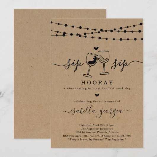 Invitation Retraite dégustation de vin (Devant / Derrière)