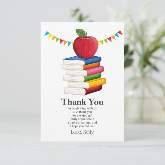 Invitation retraite d'enseignant, Apple, professeur merci (Debout devant)