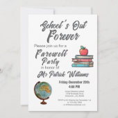 Invitation Retraite d'enseignant Coloré Nostalgique Classique (Devant)