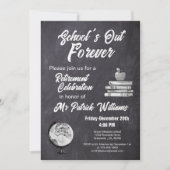 Invitation Retraite d'enseignant Craie Tableau noir Nostalgie (Devant)