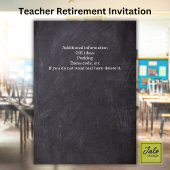 Invitation Retraite d'enseignant Tableau noir Pomme Livres No
