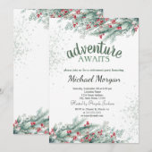 Invitation Retraite des baies de la branche de l'arbre à pin (Devant / Derrière)