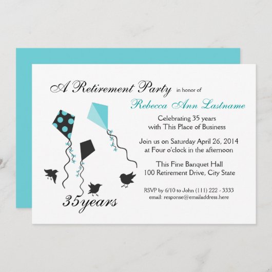 Invitation Retraite des cerfs-volants et des oiseaux (Devant / Derrière)