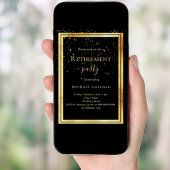 Invitation Retraite des confettis en or noir