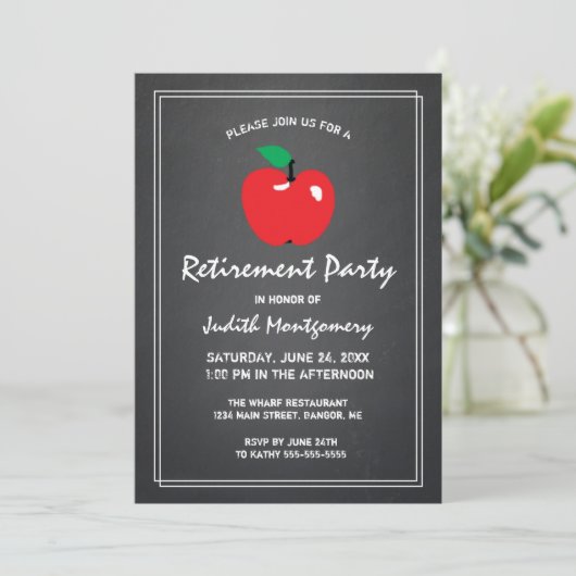 Invitation Retraite des enseignants Apple Chalkboard Script m (Debout devant)