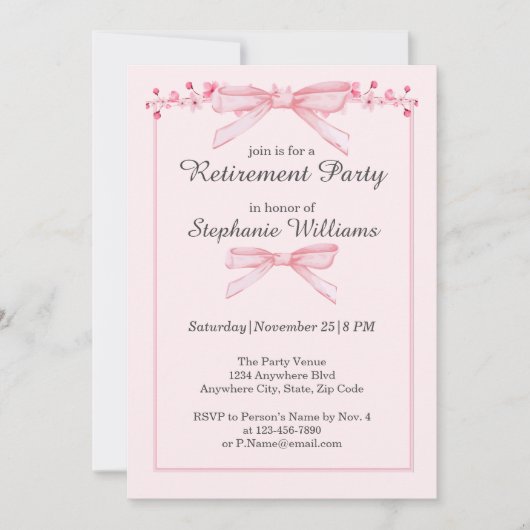 Invitation Retraite des femmes Fleurs de cou rose Parti de la (Devant)