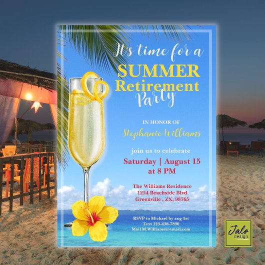 Invitation Retraite des femmes Summer Ocean Cocktail Party
