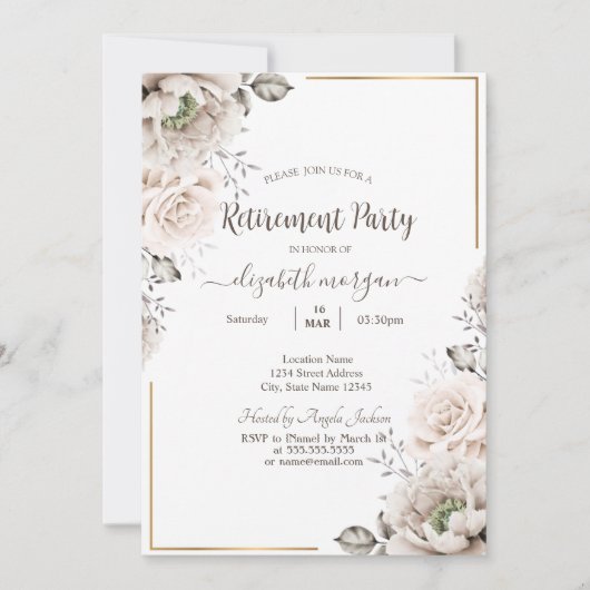 Invitation Retraite des Fleurs Blanches Chic (Devant)