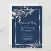 Invitation Retraite des fleurs d'hiver Confetti à cadre d'arg (Devant)