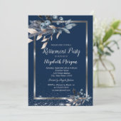 Invitation Retraite des fleurs d'hiver Confetti à cadre d'arg (Debout devant)