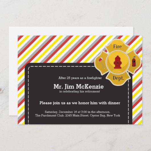 Invitation Retraite des pompiers (Devant / Derrière)