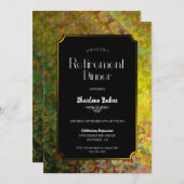 Invitation Retraite Dinner Party Noir et Or (Devant / Derrière)