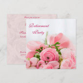 Invitation Retraite Du Bouquet De Roses Roses Roses Roses (Devant / Derrière)