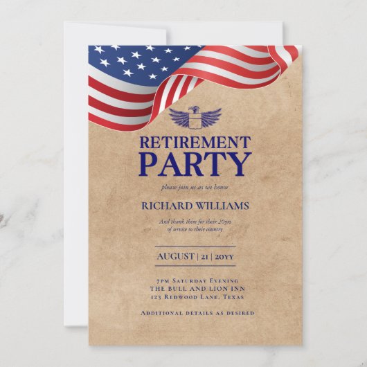 Invitation RETRAITE DU COLONEL ARGENT Aigle (Devant)