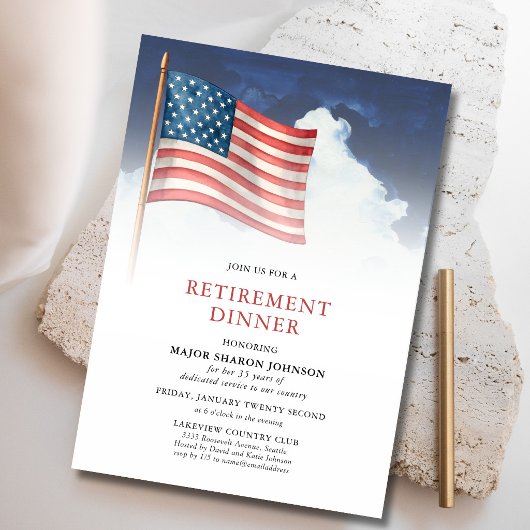 Invitation Retraite du drapeau américain militaire