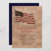 Invitation Retraite du drapeau militaire Vintage (Devant / Derrière)